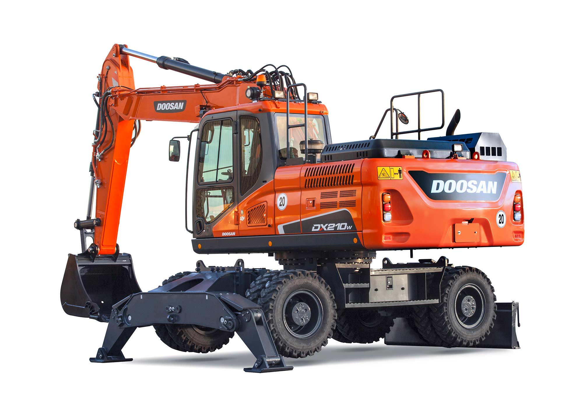 Yüksek kaliteli ayarlama fil Doosan Wheel Excavator DX210W 5.9 V6 162hp