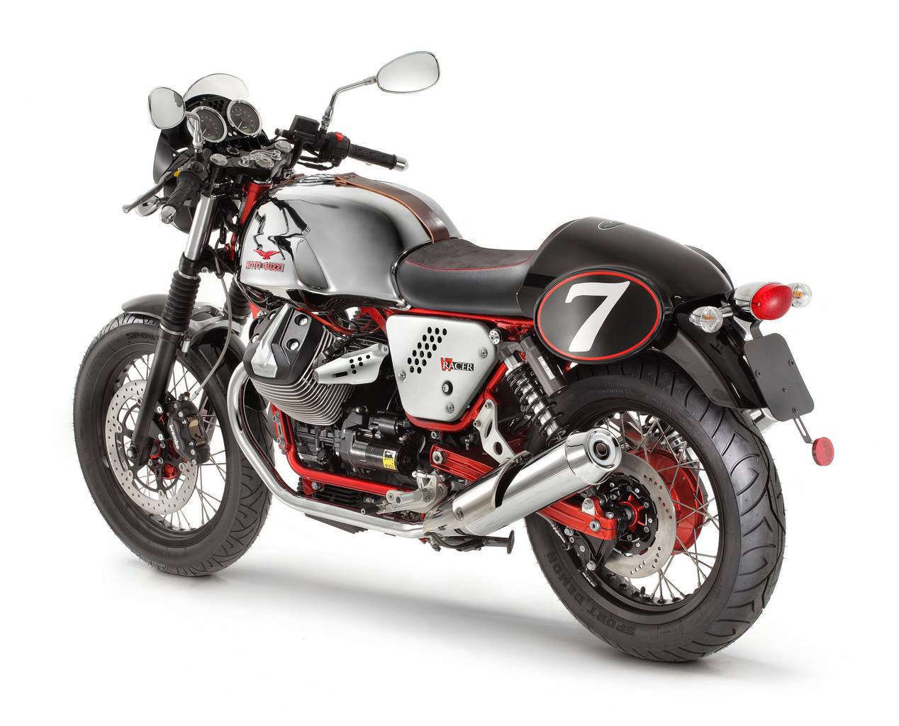 Yüksek kaliteli ayarlama fil Moto Guzzi V7 Cafe Racer 744cc 48hp
